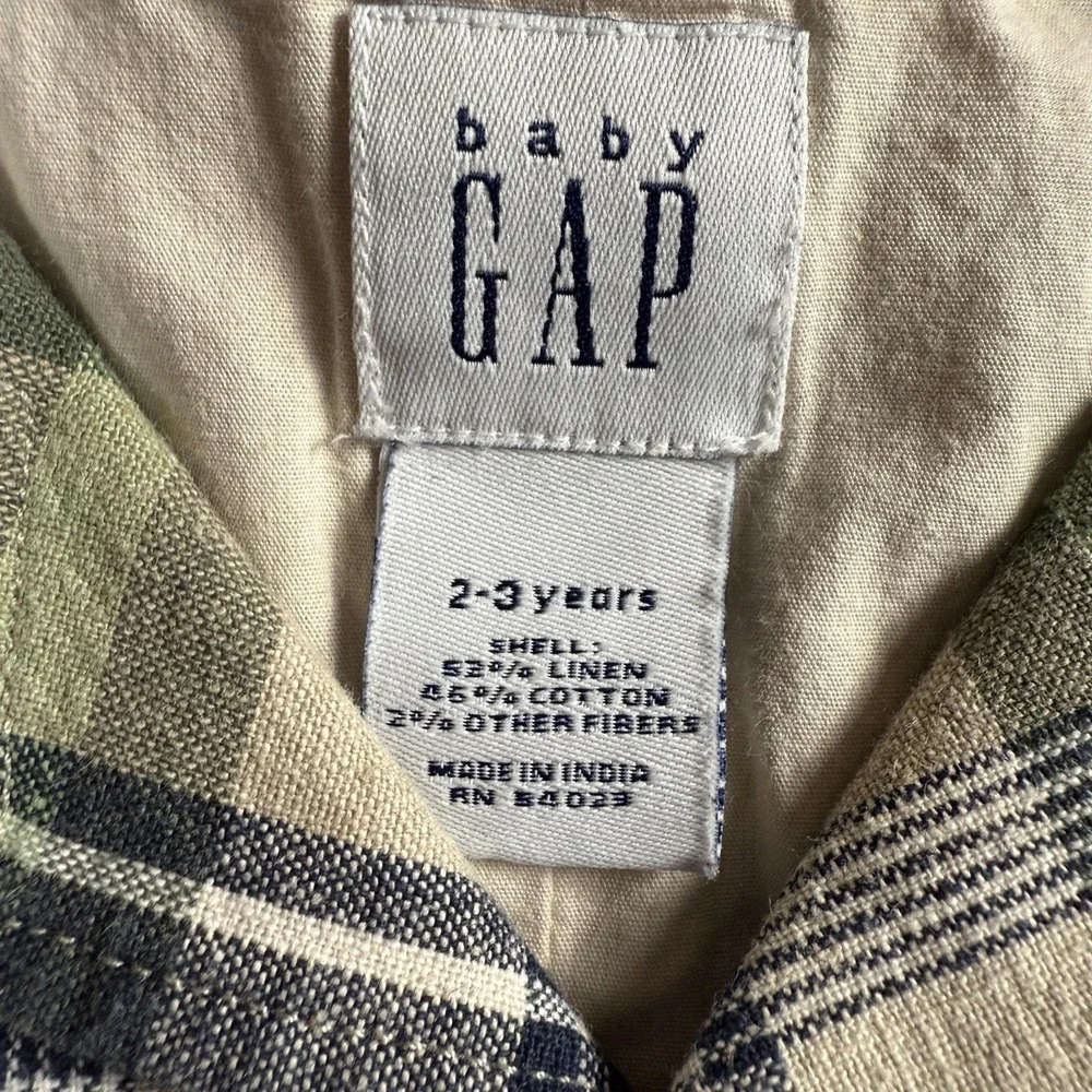 VTG Baby GAP Boys Jacket 2-3 Years Plaid Seersucker Old Money‎ Preppy Blazer